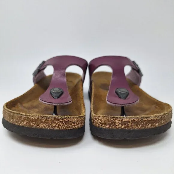 Birkenstock Gize Birko-Flor Shiny Purple Sandals Thong Women's Size 37 - Picture 2 of 11